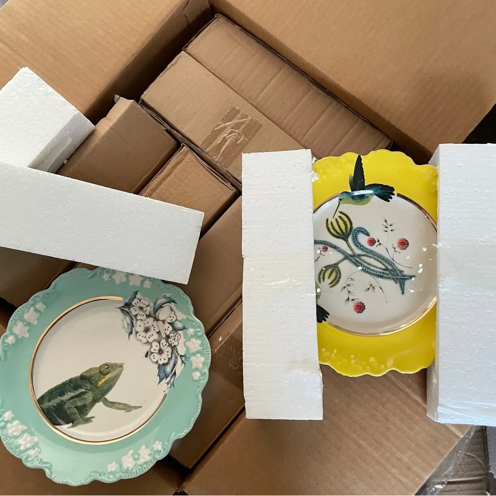 Vintage Anthropologie Lou Rota NATURE TABLE DESSERT PLATE Set of 6 - Picture 13 of 16